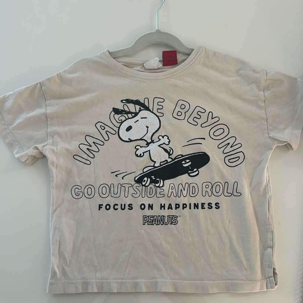 Zara kids peanuts snoopy shirt size 8
